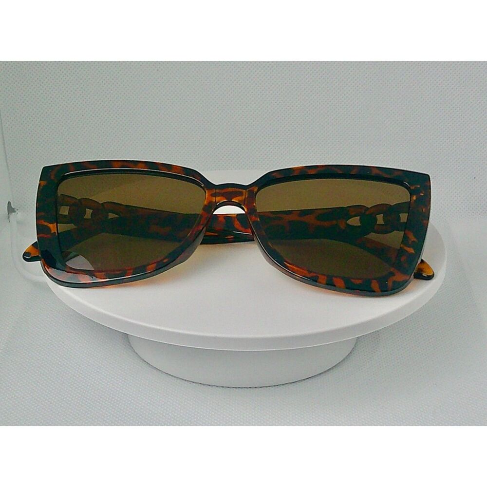 WOMENS LEOPARD CAT EYE FRAME FASHION SUNGLASSES
